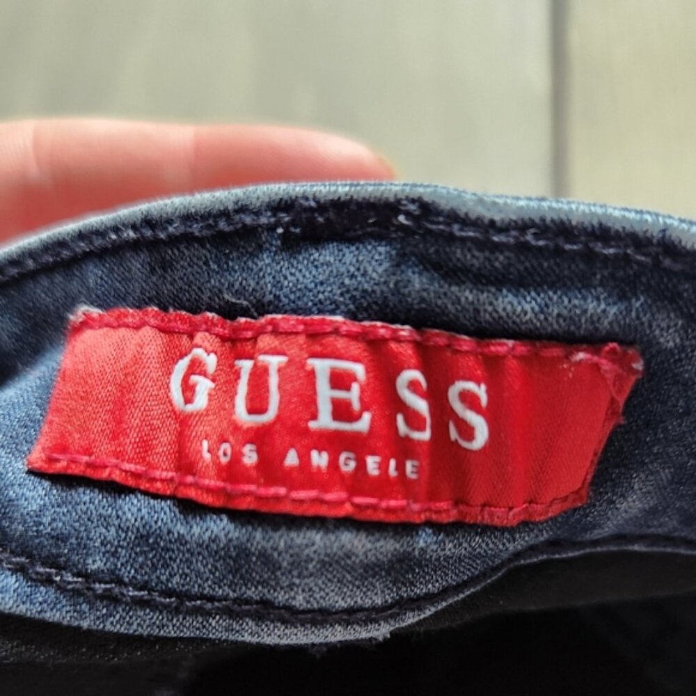 High Waisted Vintage Buttoned Jean Guess Capris 26 Tons Of Stretch. - Picture 4 of 11